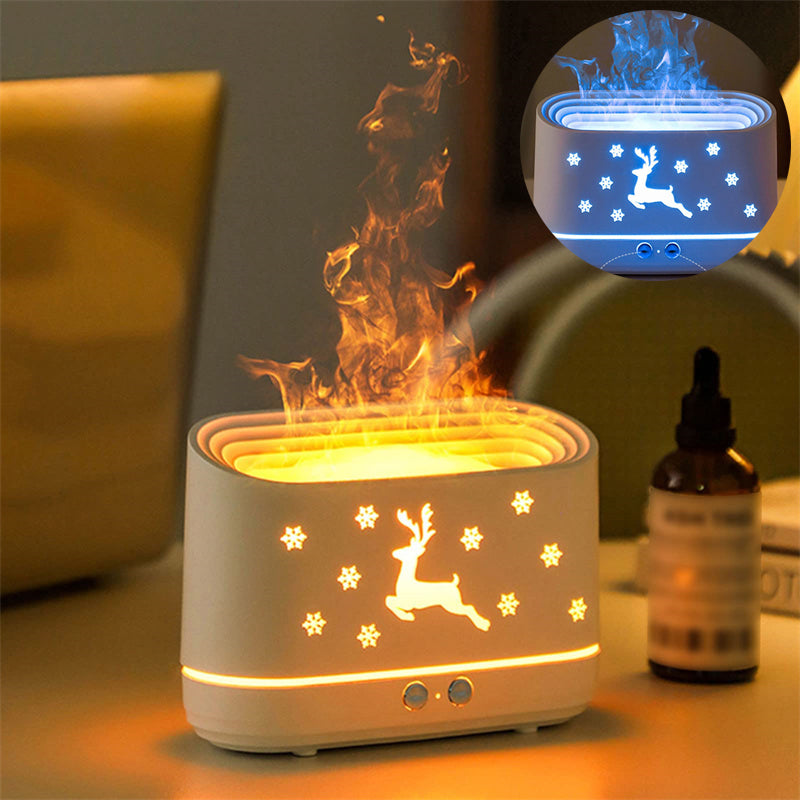 Elk Flame Humidifier Diffuser LED Aroma Lamp Christmas Decor