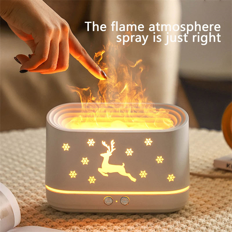 Elk Flame Humidifier Diffuser LED Aroma Lamp Christmas Decor