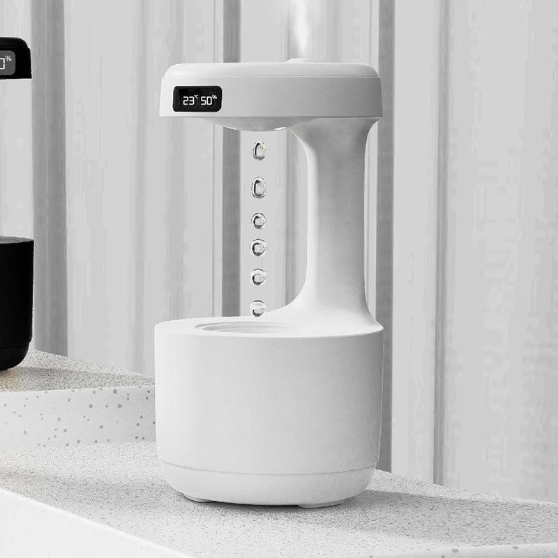 Anti-Gravity Humidifier with Clock & Water Drop Aroma Diffuser