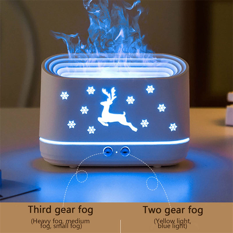 Elk Flame Humidifier Diffuser LED Aroma Lamp Christmas Decor