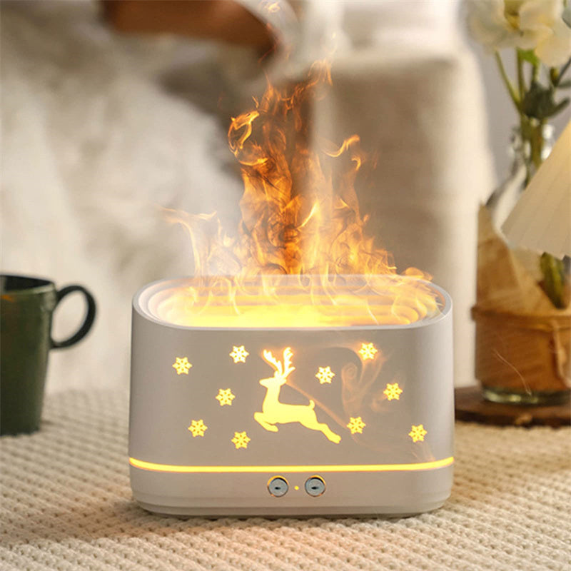 Elk Flame Humidifier Diffuser LED Aroma Lamp Christmas Decor
