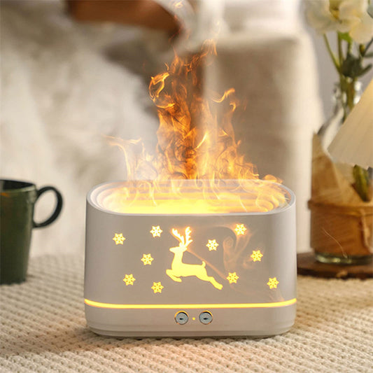 Elk Flame Humidifier Diffuser LED Aroma Lamp Christmas Decor