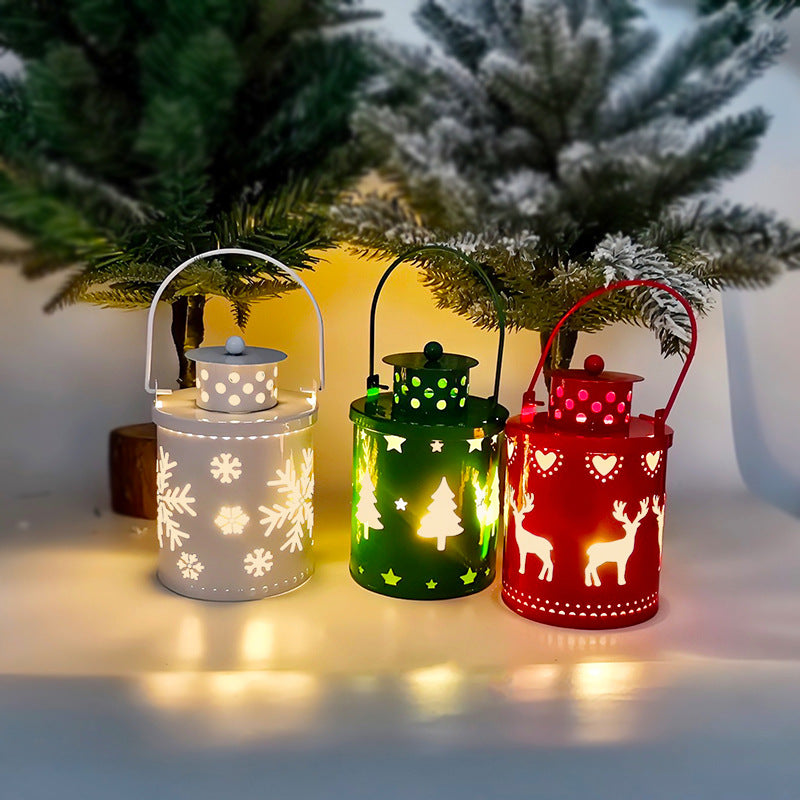 Nordic LED Christmas Lantern Flameless Candle Holiday Decor