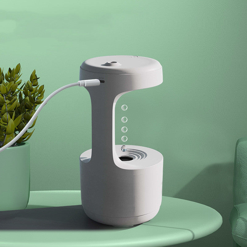 Anti-Gravity Humidifier with Clock & Water Drop Aroma Diffuser
