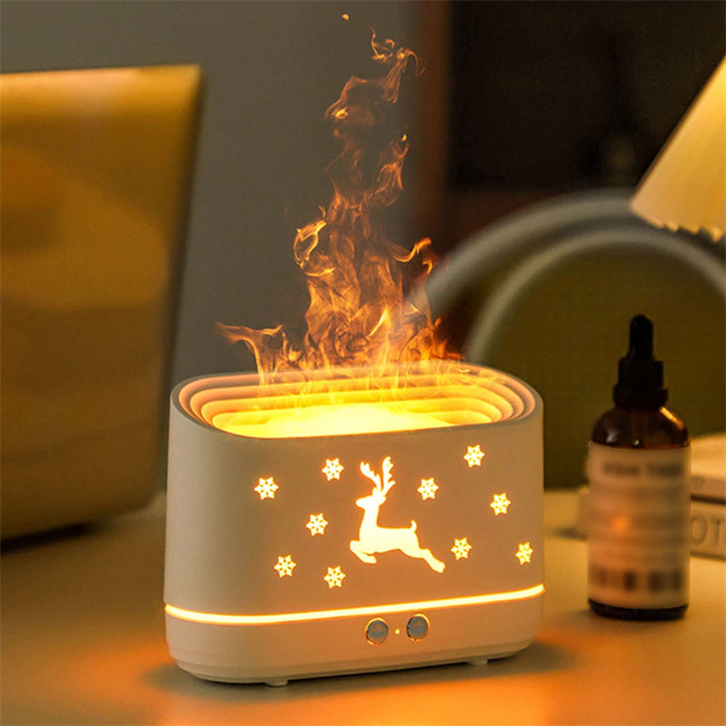 Elk Flame Humidifier Diffuser LED Aroma Lamp Christmas Decor