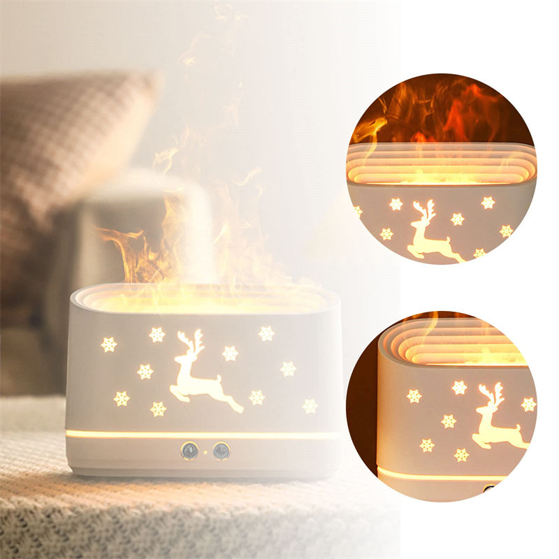 Elk Flame Humidifier Diffuser LED Aroma Lamp Christmas Decor